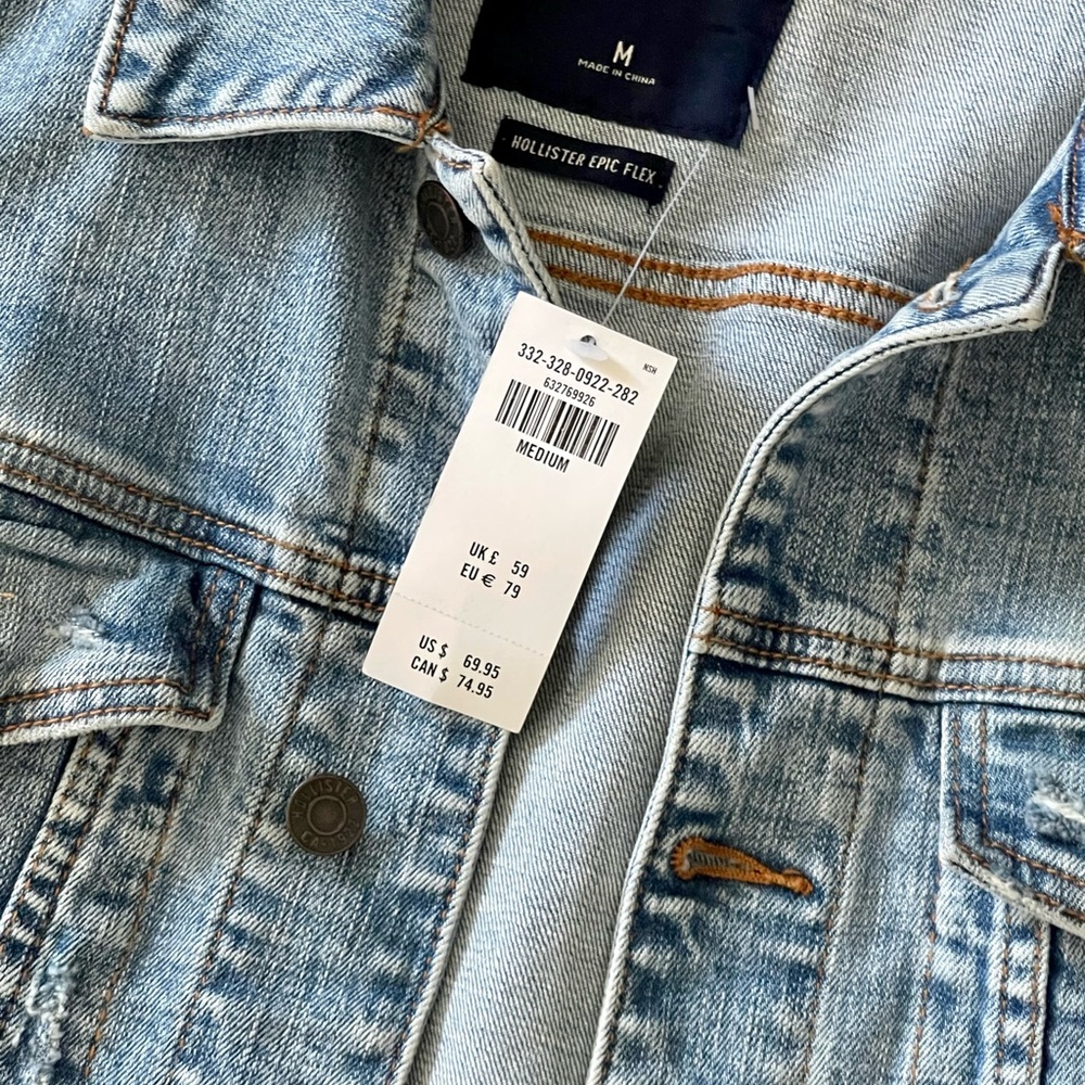Beautiful light blue jeans jacket.